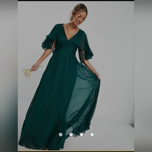 ASOS DESIGN Bridesmaid ruched bodice drape maxi dress NWT 12T - Picture 1 of 6